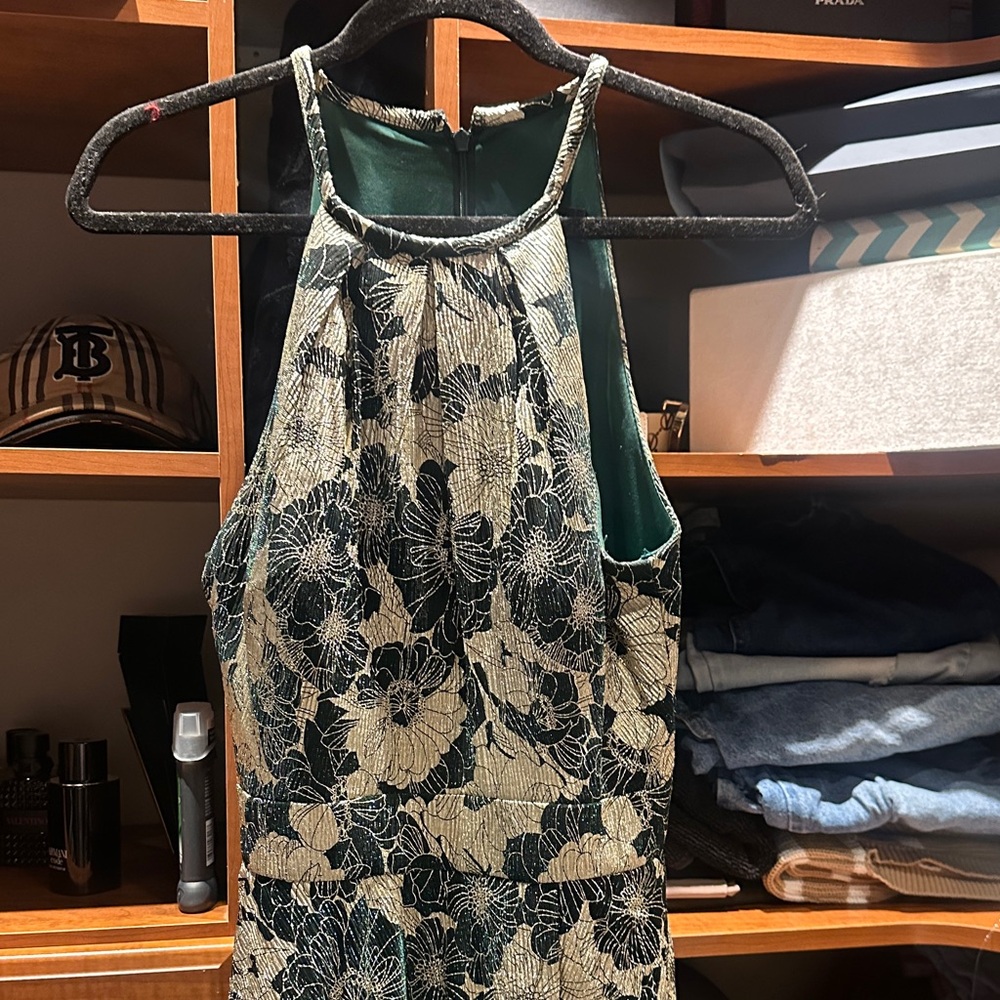 Betsy & Adam Black and Cream Floral Dress